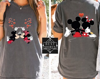Disney Valentine Comfort Solors Shirt,Valentine's Day Couple Shirt,Valentine Matching Couples Shirt,Valentine Mickey and Minnie Shirt,Lovely