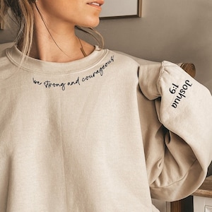 Joshua 1 9 Sweatshirt / Hoodie, Christian Sweater, Religious Crewneck Sweatshirt, Faith Pullover, Bible Verse Sweater, Christian Sweatshirt,