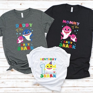 Custom Family Baby Shark Birthday Shirts, Baby Shark Matching Shirts ...