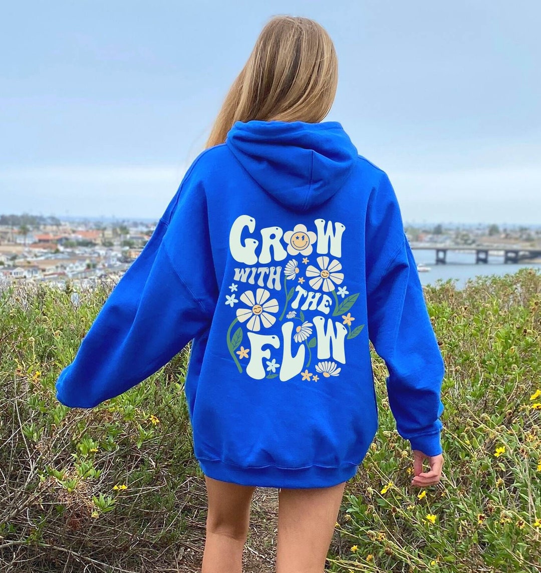 Grow With the Flow Sweatshirt Trendy Sweatshirts for Women Vsco Hoodie Aesthetic Sweatshirt Mental Health Shirt tumblr Sweatshirt Etsy