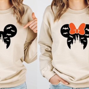 Mickey Minnie Halloween Sweatshirt, Mickey Ghost Sweatshirt, Halloween Sweatshirt, Mickey Autumn Sweatshirt, Spooky Season Fall Sweatshirt