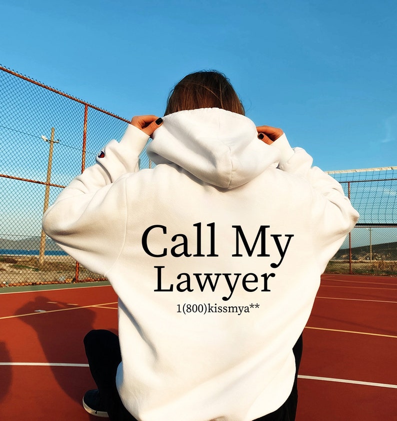 Call My Lawyer Hoodie, Oversized Hoodie, Aesthetic Hoodie, Tumblr Clothing, VSVO Hoodie, Sweet Outfit, Oversized Pullover Bild 1