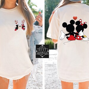 Disney Valentine Comfort Solors Shirt,Valentine's Day Couple Shirt,Valentine Matching Couples Shirt,Valentine Mickey and Minnie Shirt,Lovely