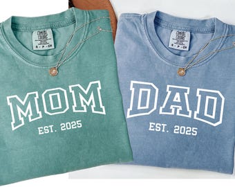 Comfort Colors® Custom Mama and Dad Shirts, New Dad Shirt, Gift for New Mom, Pregnancy Announcement Shirt, Gift For Mom and Dad, Mothers Day