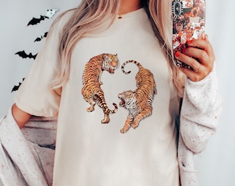 Tiger T-shirt, Tiger Graphic Tee, Tiger Tee Boho Shirt, Celestial, Vintage -shirt, Unisex Tee, Comfort Colors T-shirt,, Mother's Day Gift