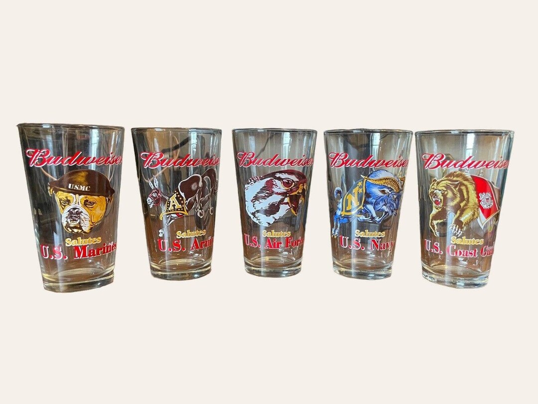 Budweiser Salutes the Armed Forces Libby Glasses. Full Set Etsy