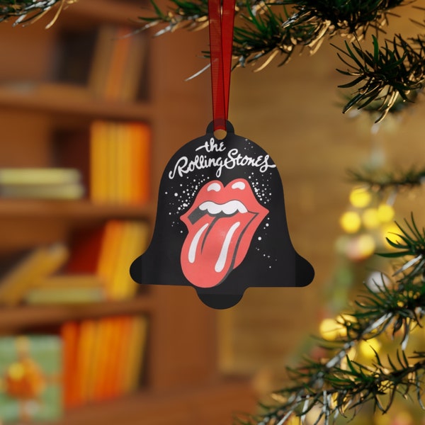 Rolling Stones rock n roll Christmas tree stocking stuffer Metal Ornaments