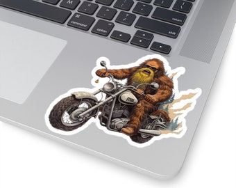 Motorcycle Sasquatch Bigfoot Kiss-Cut Stickers