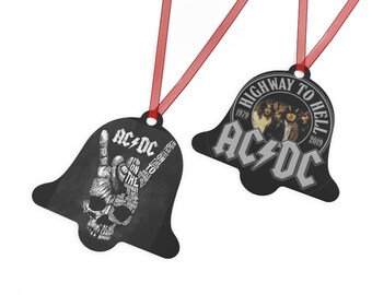 Highway to hell AC/DC stocking stuffer Metal Ornaments