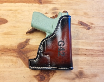 Fits Glock 42 Leather Suede Lined Pocket Holster