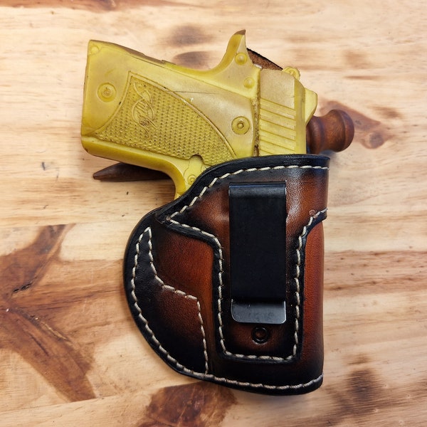 Fits Kimber Micro 9 Leather SUEDE Lined IWB Holster