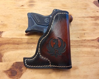 Fits Ruger LCP LCP2 LCP Max Leather Suede Lined Pocket Holster