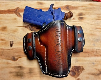 Fits Full 5" 1911 Leather SUEDE Lined OWB Holster