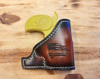 Fits Bond Arms 2.2" Stubby Leather Suede Lined Pocket Holster