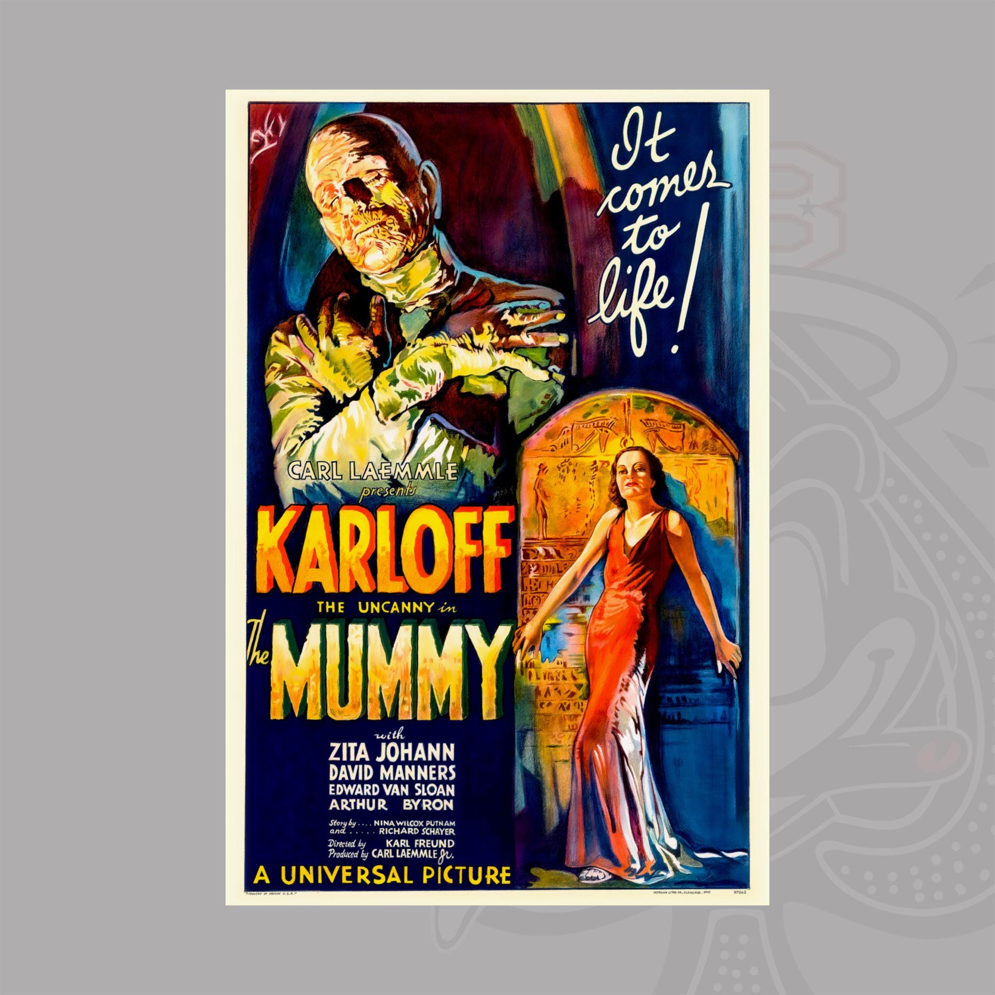The Mummy Movie Poster | Boris Karloff, Vintage Horror Satin Print - Etsy