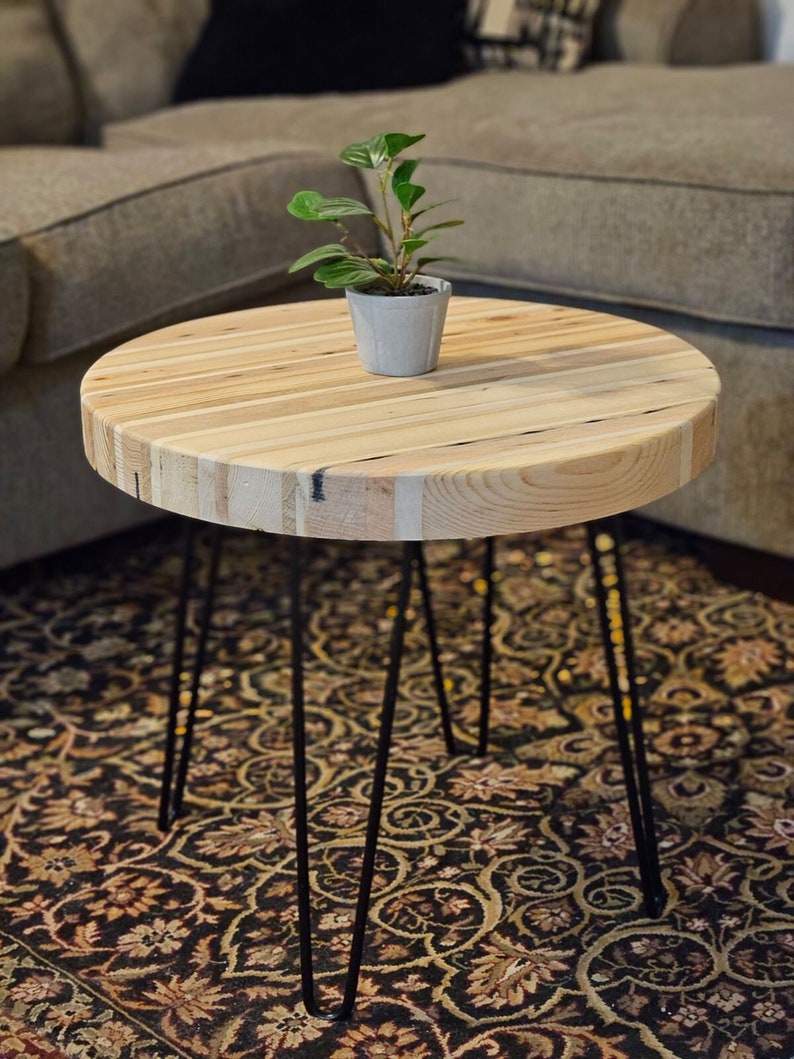 Modern Butcher Block End Table Etsy