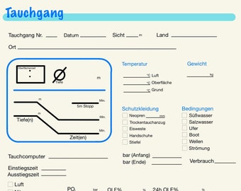 Dive logbook template GoodNotes