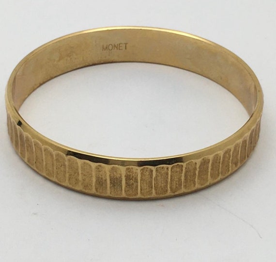 Gold Tonned Bangle Bracelet by Monet Vintge Costu… - image 2
