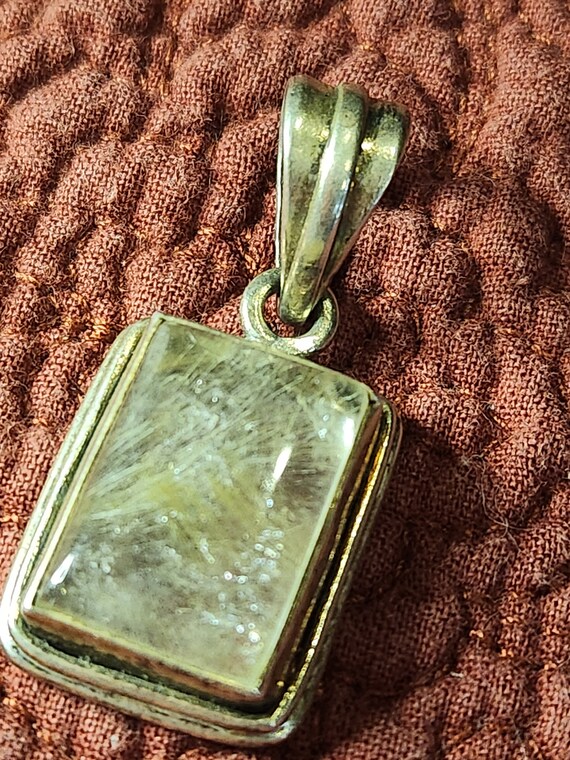 Vintage sterling silver rutilated quartz pendant m