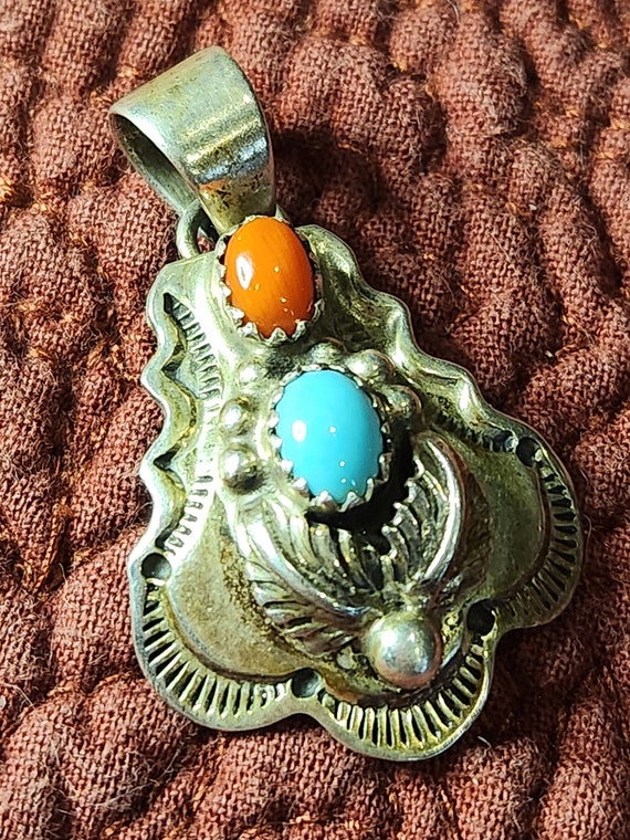 Vintage L.L LEE Navajo sterling silver turquoise … - image 1