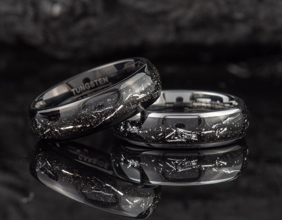 Gray tungsten wedding clearance band