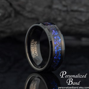 Tungsten Galaxy Wedding Ring, Outer Space Mens Wedding Band, Orion Nebula Ring, Personalized Gift, Galaxy Ring, Anniversary Ring for Him