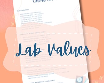 Lab Values Cheat Sheet