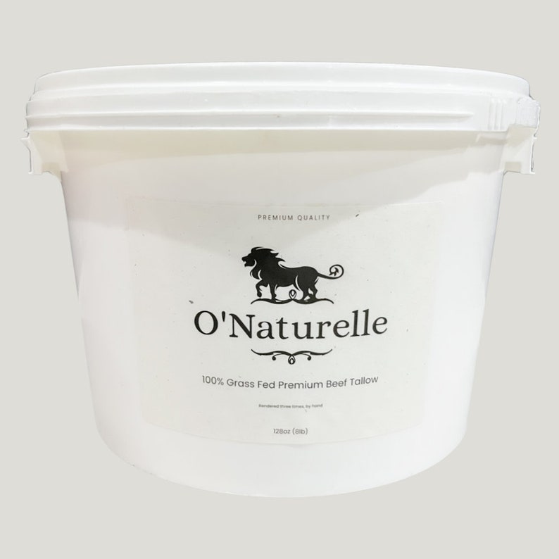 100% Pure Grass Fed and Finished Refined Beef Tallow, Great For Cooking, Making Lotion, Soap 128 Fluid ounces