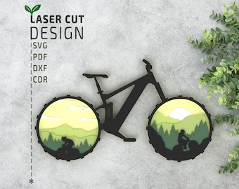Mountain Bike Layered SVG, Laser cut files, Multilayer SVG, 3D Svg, Glowforge files, Cricut File, paper cutting
