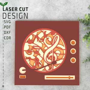 Platenspeler gelaagde SVG lasergesneden bestand voor Glowforge, meerlaagse 3D-lasersnijden-bestand, Cricut bestand, vinylspeler, papier knippen