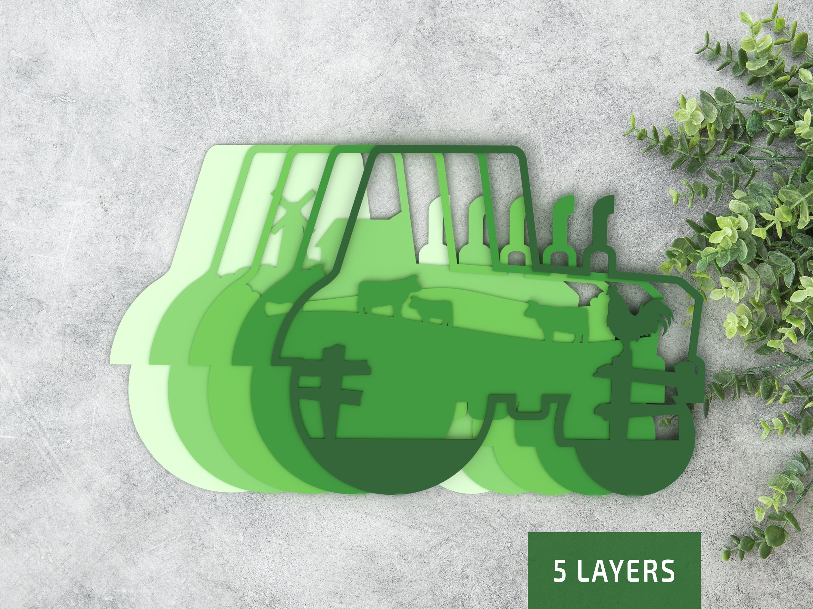 Multilayer Sign Tractor Tractor Farmhouse SVG Laser Cut Files, Layered Svg, Multilayer Svg, 3d ...