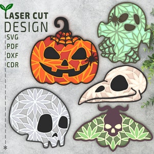 Halloween Mandala Bundle SVG Laser Cut Files, Layered svg, Multilayer Svg, 3d Svg, Glowforge files, Cricut files, 3d paper cut svg