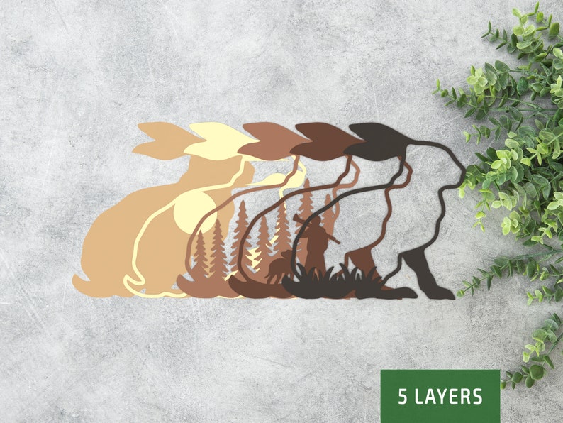 Rabbit Hunting Laser Cut Files SVG, Layered SVG, Multilayer Laser Cut ...