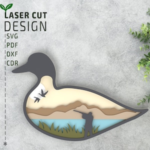 Entenjagd, Entenjäger Laserschnittdateien SVG, geschichtete SVG, 3D Papierschnitt svg, 3D svg, 3D Papierschnitt svg, 3D Lasercut datei, Cricut svg