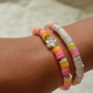 Honolulu Clay Bead Bracelet Set || Stretchy Heishi Bead Bracelets