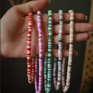 Bunte Heishi Clay Bead Choker/Halskette || 13 Zoll Umfang || Handgemachte Halskette