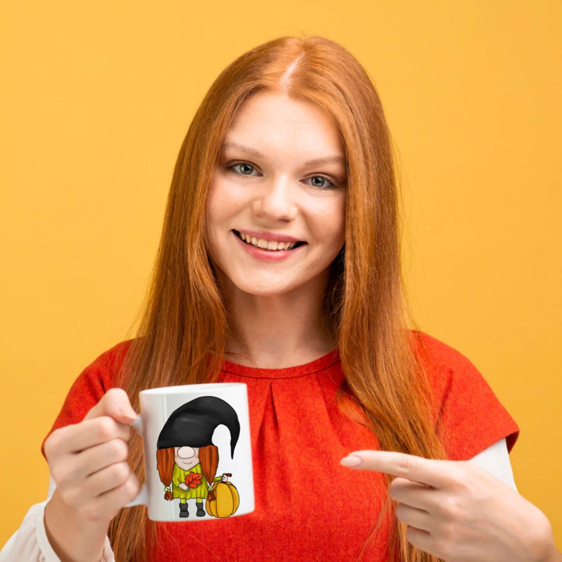 Fall Gnome Girl Mug 11oz Mug for Coffee Tea Mug Hot Etsy