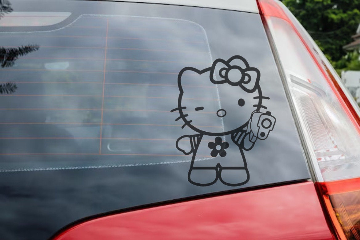 Hello Kitty Glock Thug Car Laptop Wall Window Glass Bumper Personal  Decoration Decal Vinyl Permanent or Removable Sticker Easy Installation 