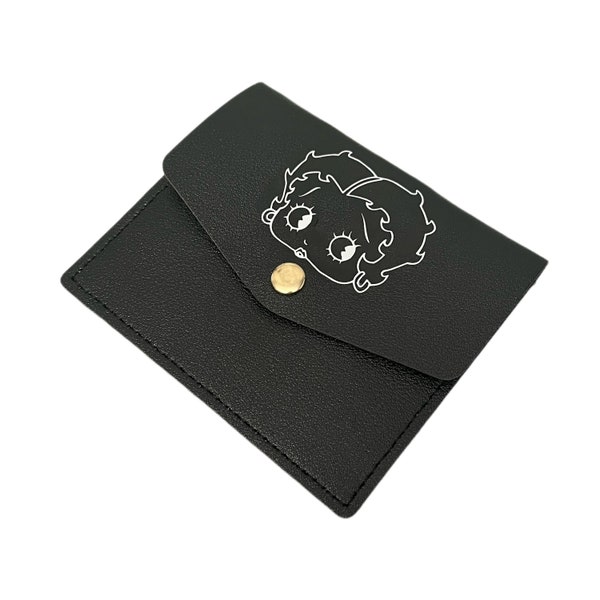 Betty Boop Minimalist Wallet Ultra-thin Card Holder Driver's License & Multicard Slots Mini Wallet Simple Small Id Card Case