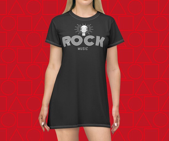 Black T shirt Dress for Women With the Legend rock Casual Festivities Party Rock Concert. ROCK Black Mini Dress Retro Vintage. Etsy Canada