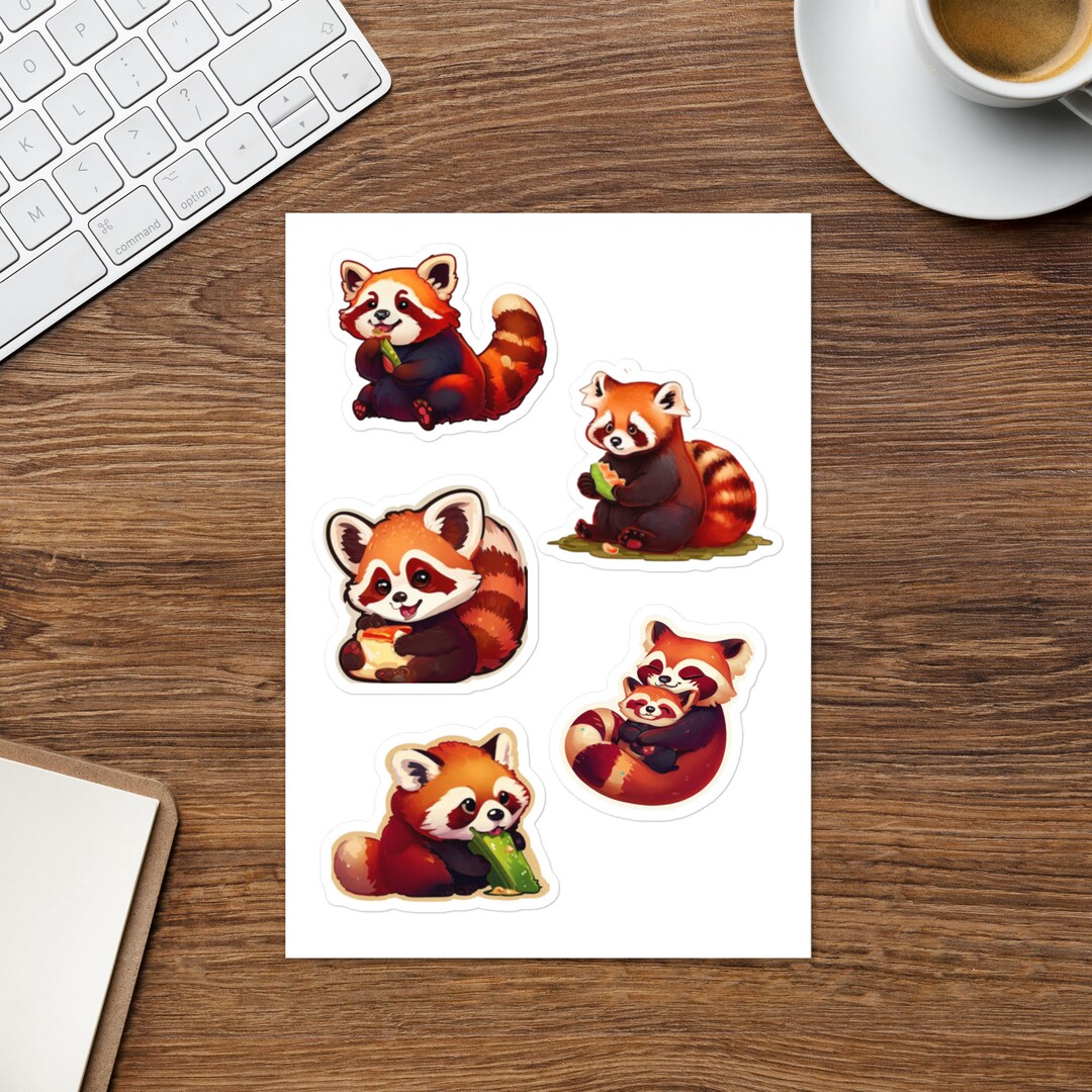 Cute Red Panda Sticker Sheet Etsy