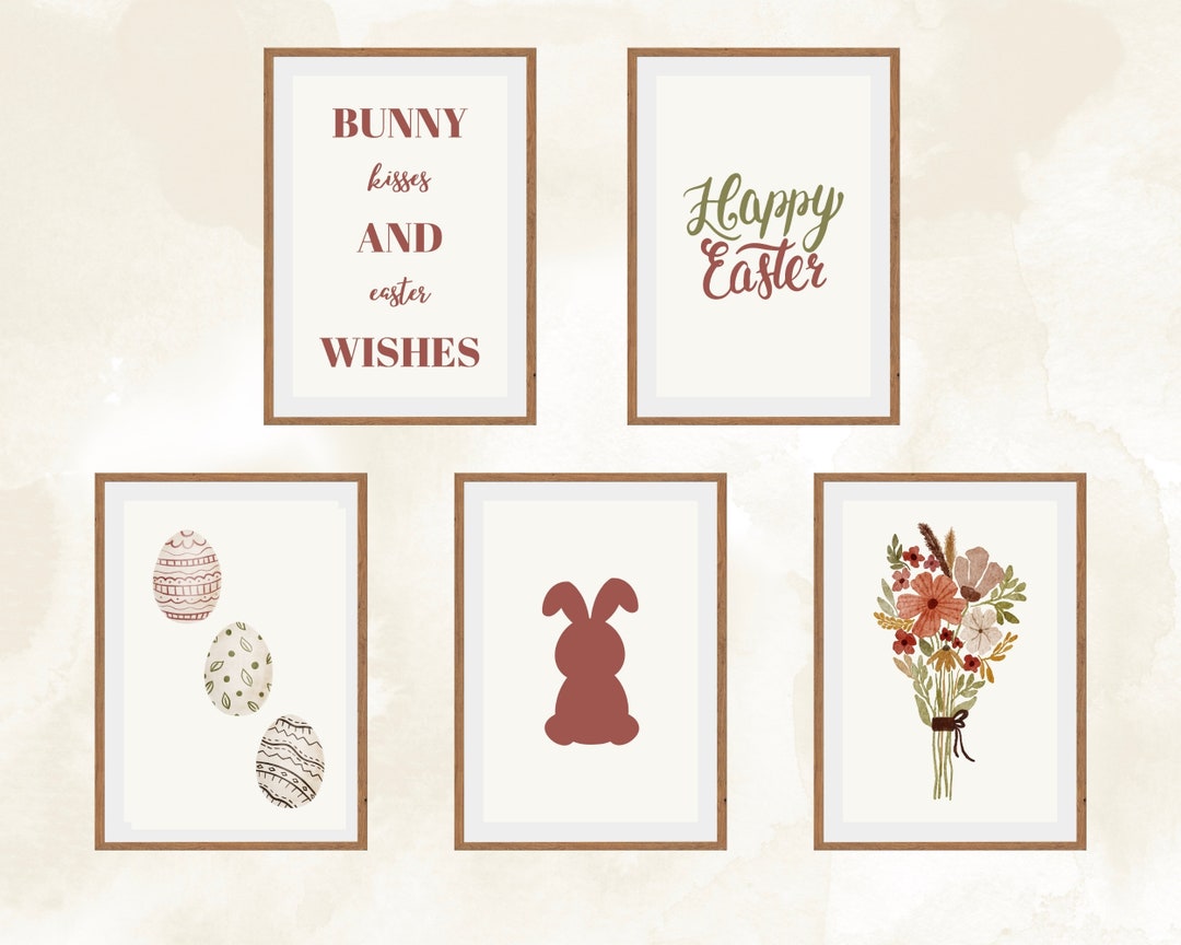 Easter Printable Wall Art Set | Easter Decorations | Easter Egg Art ...