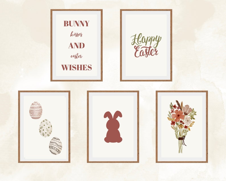 Easter Printable Wall Art Set Easter Decorations Easter Egg Art Easter