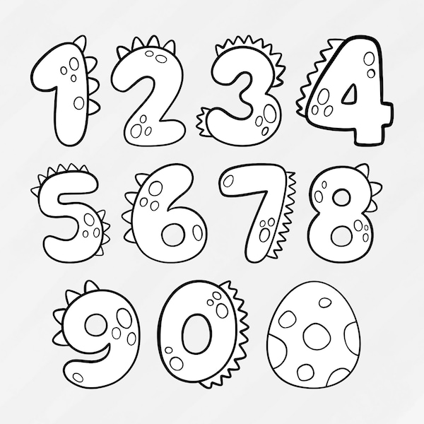 Dinosaur numbers SVG, Dinosaur Birthday Numbers Svg Png, Dino numbers Svg, Cut Dinosaur Cricut Baby,  Shirt DIY Svg, Birthday Baby SVG