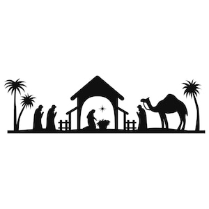 Nativity Scene SVG, Nativity SVG, PNG, Jpg, Silhouette, Cricut, Clipart, instant digital download