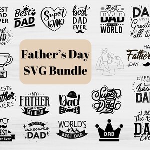 Paquete SVG del Día del Padre, Papá svg, Padre svg, Papa svg, Mejor papá jamás svg, Abuelo svg, Paquete familiar svg, Archivos de corte Svg para Cricut