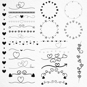 Hartrand svg bundel, hart tekst scheidingslijn svg, hart svg, hart krans svg, bruiloft scheidingslijnen svg, Valentijnsdag svg, doodle scheidingslijn svg