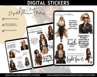 Digital Planner Stickers Girl Boss Digital Stickers for Digital Planning Goodnotes Stickers Lady Boss Digital Notebook Stickers