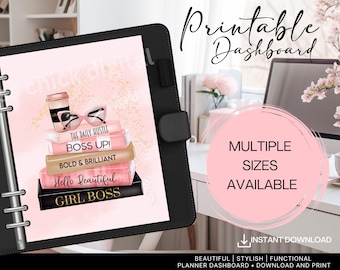 Girl Boss Lady printable planner dashboard, Lady Boss printable dashboard Multiple Sizes Planner Printable Cover, Printable for Planner