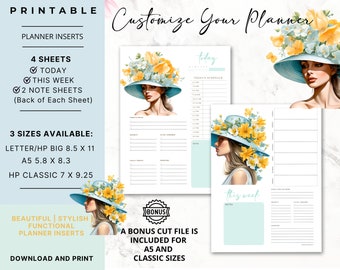 Printable Planner Inserts | Beautiful Planner Inserts | Daily and Weekly Planner Inserts | A5 | HP Classic | Letter HP Big | Download File